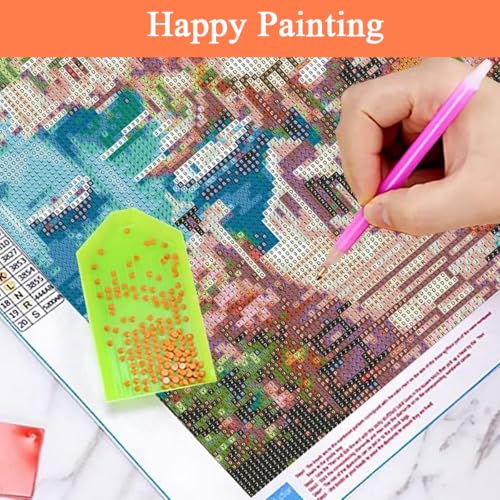 HASTHIP® Diamond Painting Kit 12x16 inch DIY Art Craft Lakeside Town Scenery Material for Home Wall Decor Gift with Tools and Accessories 2 PCS HASTHIP® Diamond Painting Kit 12x16 inch DIY Art Craft Lakeside Town Scenery Material for Home Wall Decor Gift with Tools and Accessories 2 PCS